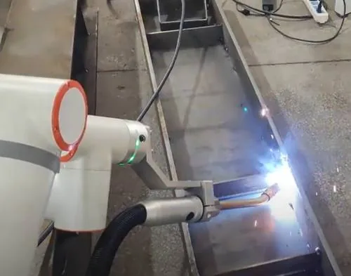 Cobot welding on a production line